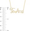 Thumbnail Image 3 of Love Talks 1/6 CT. T.W. Diamond "Te Amo" Cursive Script with Heart Necklace in 10K Gold