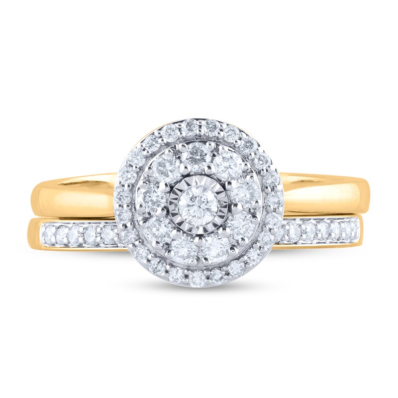1/2 CT. T.W. Diamond Double Frame Bridal Set in 14K Gold
