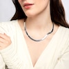 Thumbnail Image 2 of 7.0mm Diamond-Cut Herringbone Chain Necklace in Solid Sterling Silver  - 18"