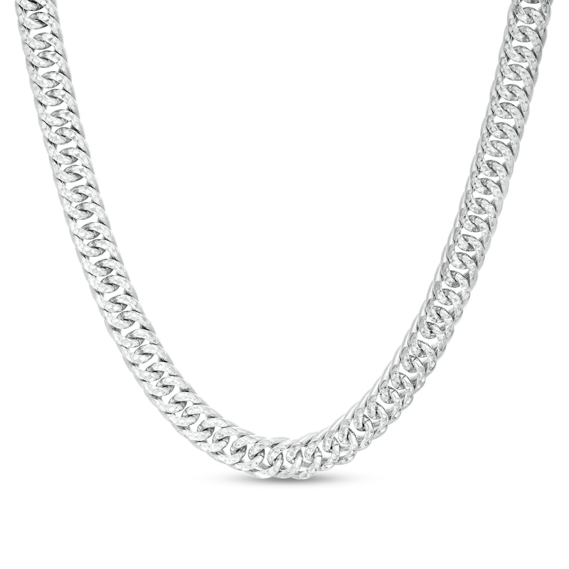 Main Image 1 of 5.6mm Diamond-Cut Curb Chain Necklace in Solid Sterling Silver  - 20"