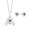 Thumbnail Image 3 of Enchanted Disney Cinderella Blue Topaz and 1/10 CT. T.W. Diamond Pendant and Stud Earrings Set in Sterling Silver - 19"