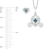 Thumbnail Image 5 of Enchanted Disney Cinderella Blue Topaz and 1/10 CT. T.W. Diamond Pendant and Stud Earrings Set in Sterling Silver - 19"