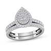 Thumbnail Image 0 of 3/4 CT. T.W. Pear-Shaped Multi-Diamond Frame Bridal Set in 14K White Gold