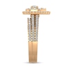 Thumbnail Image 2 of 1 CT. T.W. Diamond Double Pear-Shaped Frame Multi-Row Bridal Set in 14K Rose Gold