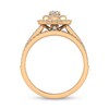 Thumbnail Image 3 of 1 CT. T.W. Diamond Double Pear-Shaped Frame Multi-Row Bridal Set in 14K Rose Gold