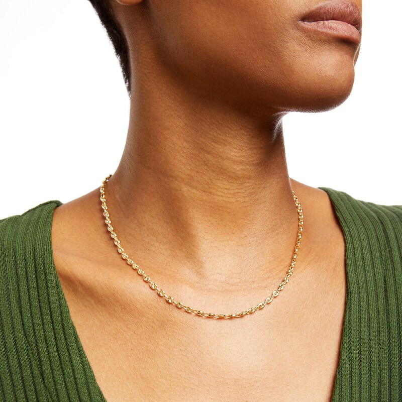 Main Image 2 of 3.7mm Mariner Chain Necklace in Solid 10K Gold - 18"