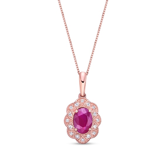 Flower Pendant Zales Ruby Necklace Zales Ruby Necklaces 2025 - Main Image
