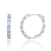 Thumbnail Image 2 of Oval Blue Topaz Inside-Out Hoop Earrings in Sterling Silver