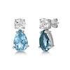 Thumbnail Image 1 of Pear-Shaped Sky Blue and White Topaz Teardrop Earrings in Sterling Silver