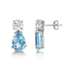 Thumbnail Image 1 of Pear-Shaped Sky Blue and White Topaz Teardrop Earrings in Sterling Silver