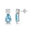 Thumbnail Image 2 of Pear-Shaped Sky Blue and White Topaz Teardrop Earrings in Sterling Silver