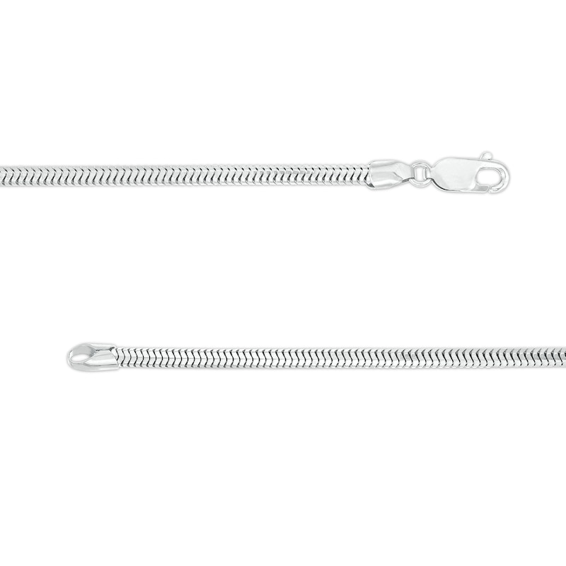 Main Image 3 of Men's 3.0mm Diamond-Cut Snake Chain Necklace in Solid 10K White Gold - 20"