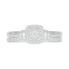 Thumbnail Image 3 of 1/5 CT. T.W. Cushion-Shaped Multi-Diamond Frame Double Collar Bridal Set in Sterling Silver