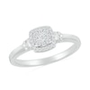 Thumbnail Image 4 of 1/5 CT. T.W. Cushion-Shaped Multi-Diamond Frame Double Collar Bridal Set in Sterling Silver