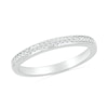 Thumbnail Image 5 of 1/4 CT. T.W. Emerald-Shaped Multi-Diamond Octagonal Frame Double Row Bridal Set in Sterling Silver