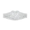 Thumbnail Image 3 of 1/5 CT. T.W. Heart-Shaped Multi-Diamond Frame Tapered Shank Bridal Set in Sterling Silver