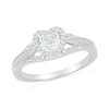 Thumbnail Image 4 of 1/5 CT. T.W. Heart-Shaped Multi-Diamond Frame Tapered Shank Bridal Set in Sterling Silver