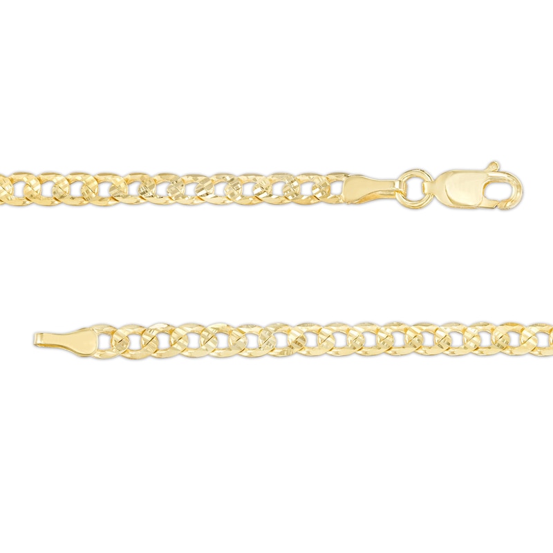 Main Image 2 of Men's 3.72mm Diamond-Cut Curb Chain Necklace in Solid 10K Gold - 18"