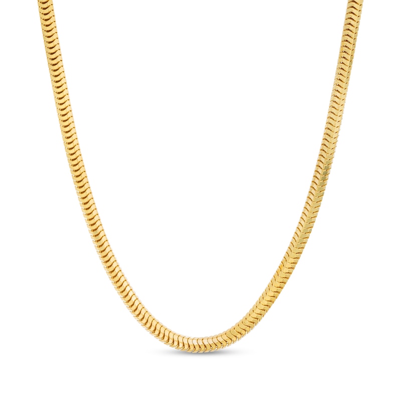 Men's 3.0mm Diamond-Cut Solid Snake Chain Necklace in 10K Gold - 20