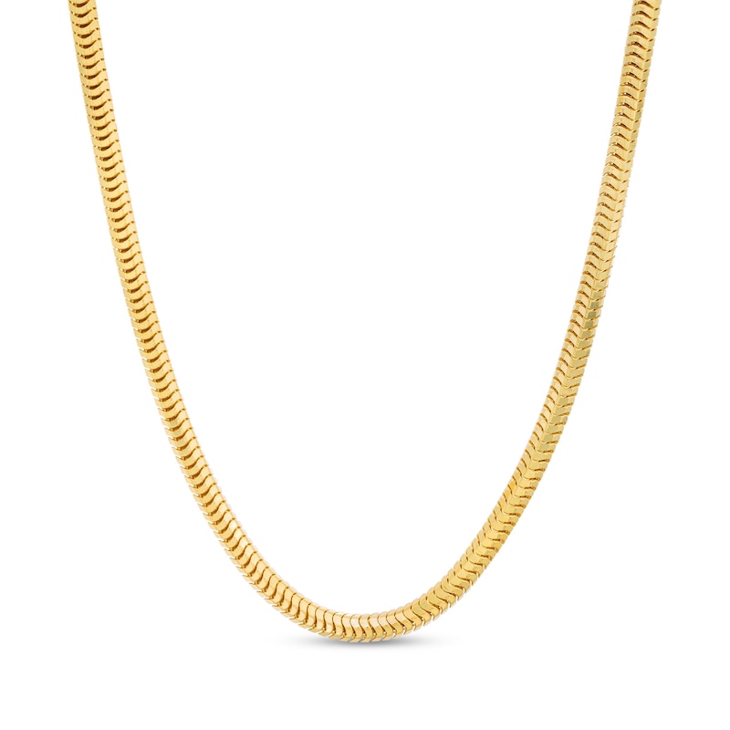 Main Image 1 of Men's 3.0mm Diamond-Cut Snake Chain Necklace in Solid 10K Gold - 20"