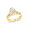 Thumbnail Image 1 of 1 CT. T.W. Pear-Shaped Diamond Double Teardrop Frame Bridal Set in 14K Gold (I/I1)