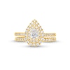 Thumbnail Image 4 of 1 CT. T.W. Pear-Shaped Diamond Double Teardrop Frame Bridal Set in 14K Gold (I/I1)