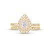 Thumbnail Image 3 of 1 CT. T.W. Pear-Shaped Diamond Double Teardrop Frame Bridal Set in 14K Gold (I/I1)