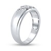 Thumbnail Image 2 of Men's 1/4 CT. T.W. Diamond Triple Row Slant Stepped Edge Band in 10K White Gold