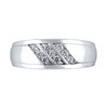 Thumbnail Image 3 of Men's 1/4 CT. T.W. Diamond Triple Row Slant Stepped Edge Band in 10K White Gold