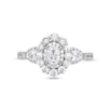 Thumbnail Image 4 of 1-1/2 CT. T.W. Oval Diamond Sideways Past Present Future® Engagement Ring in 14K White Gold (I/SI2)