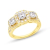 Thumbnail Image 0 of 1 CT. T.W. Diamond Cushion Frame Past Present Future® Engagement Ring in 14K Gold (I/I2)