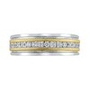 Thumbnail Image 3 of Men's 3/4 CT. T.W. Square-Cut and Round Diamond Channel-Set Double Groove Band in 10K Two-Tone Gold