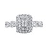 Thumbnail Image 2 of 1/2 CT. T.W. Emerald-Cut Diamond Double Frame Twist Shank Engagement Ring in 10K White Gold (I/I1)