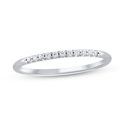 1/10 CT. T.W. Diamond Eleven Stone Pavé Anniversary Band in 10K White Gold