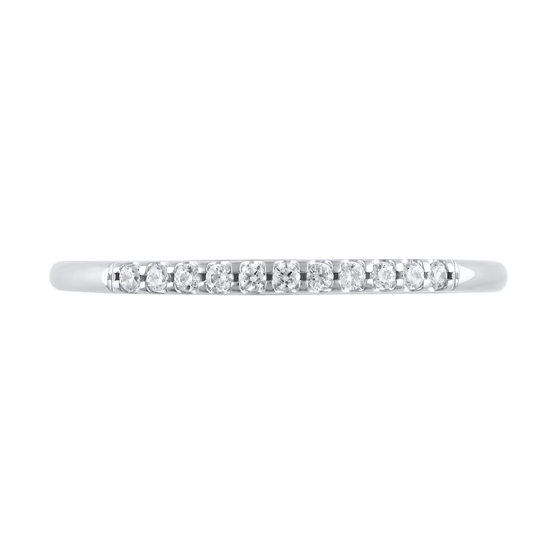 Main Image 2 of 1/10 CT. T.W. Diamond Eleven Stone Pavé Anniversary Band in 10K White Gold