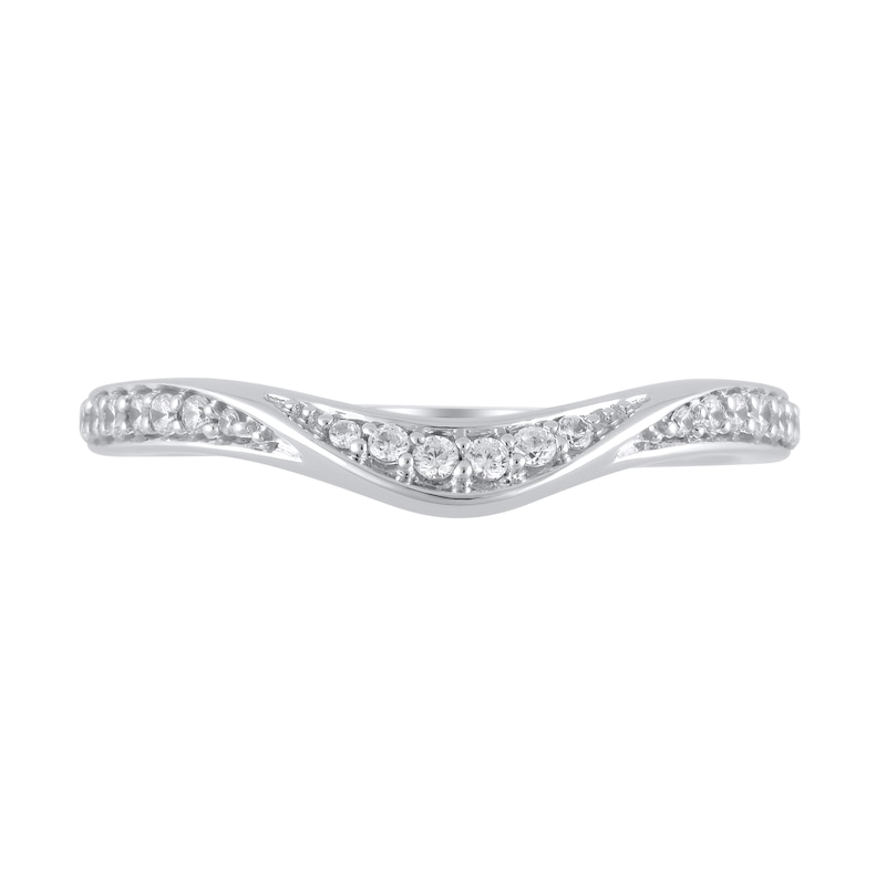 Main Image 1 of 1/6 CT. T.W. Diamond Twist Contour Band in 10K White Gold