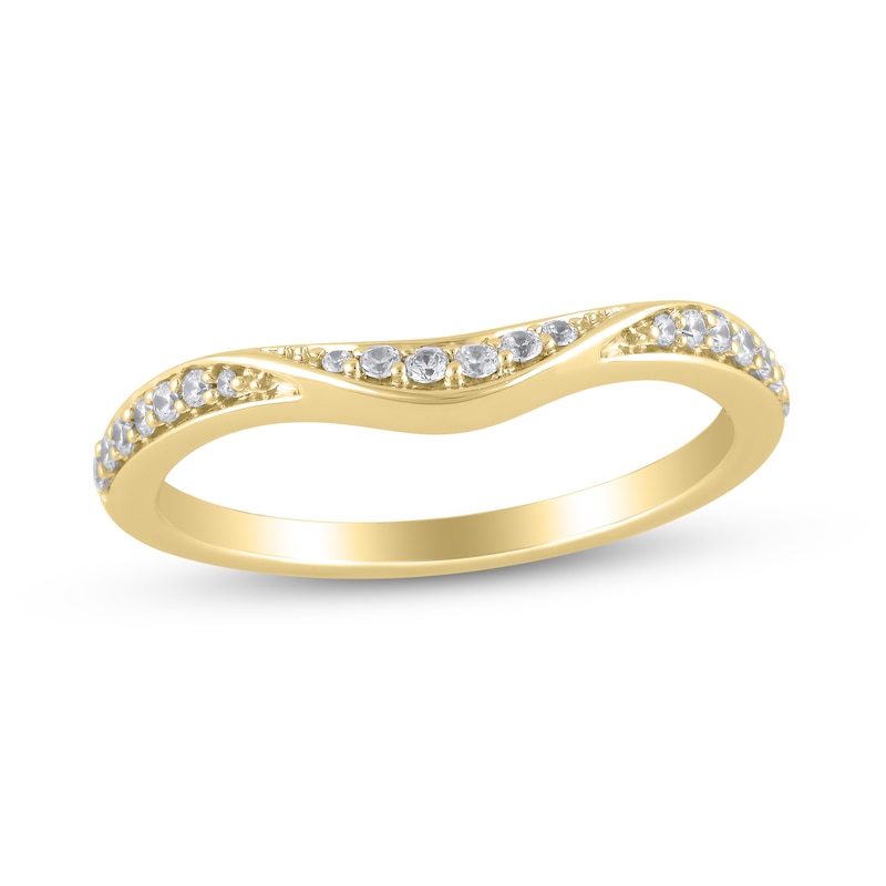 Main Image 1 of 1/6 CT. T.W. Diamond Twist Contour Band in 10K Gold