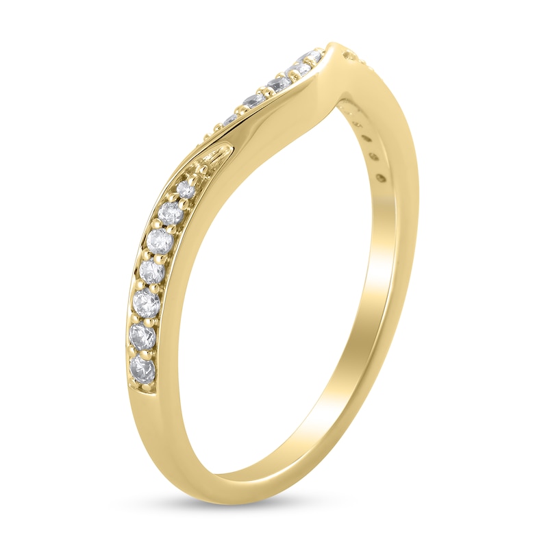 Main Image 3 of 1/6 CT. T.W. Diamond Twist Contour Band in 10K Gold