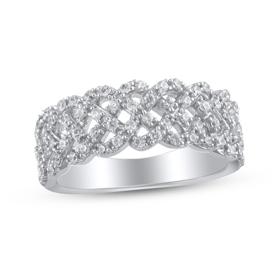 1/2 CT. T.W. Diamond Loose Braid Anniversary Band in 10K White Gold Zales Outlet
