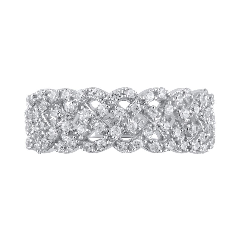 1/2 CT. T.W. Diamond Loose Braid Anniversary Band in 10K White Gold Zales Outlet