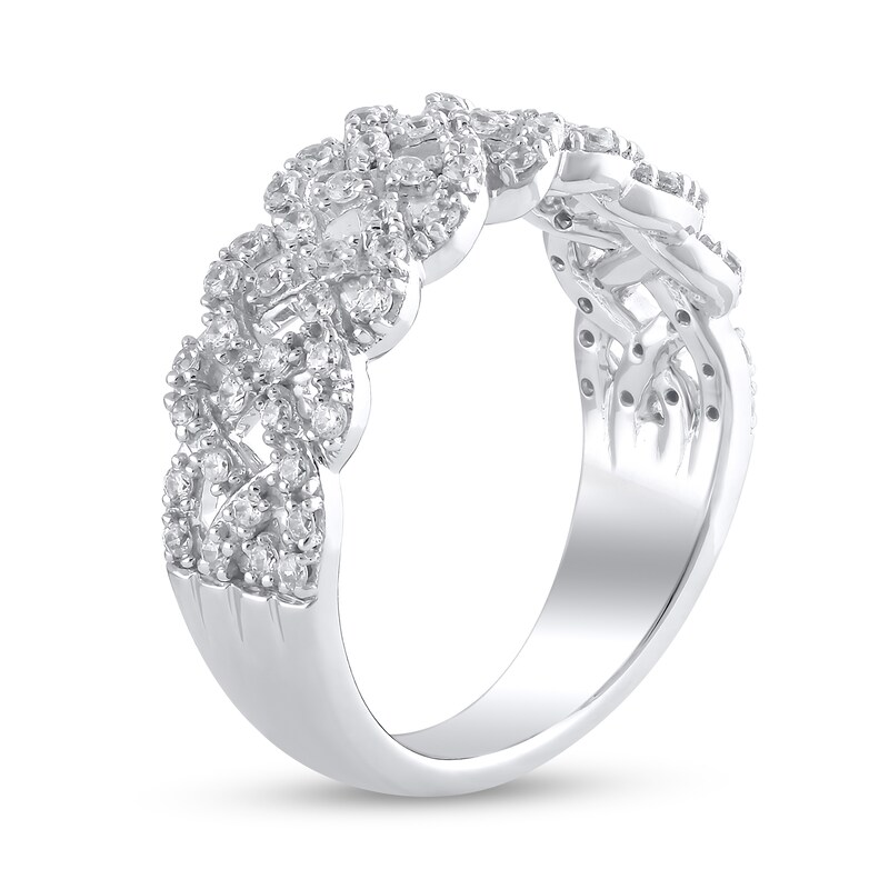 1/2 CT. T.W. Diamond Loose Braid Anniversary Band in 10K White Gold Zales Outlet