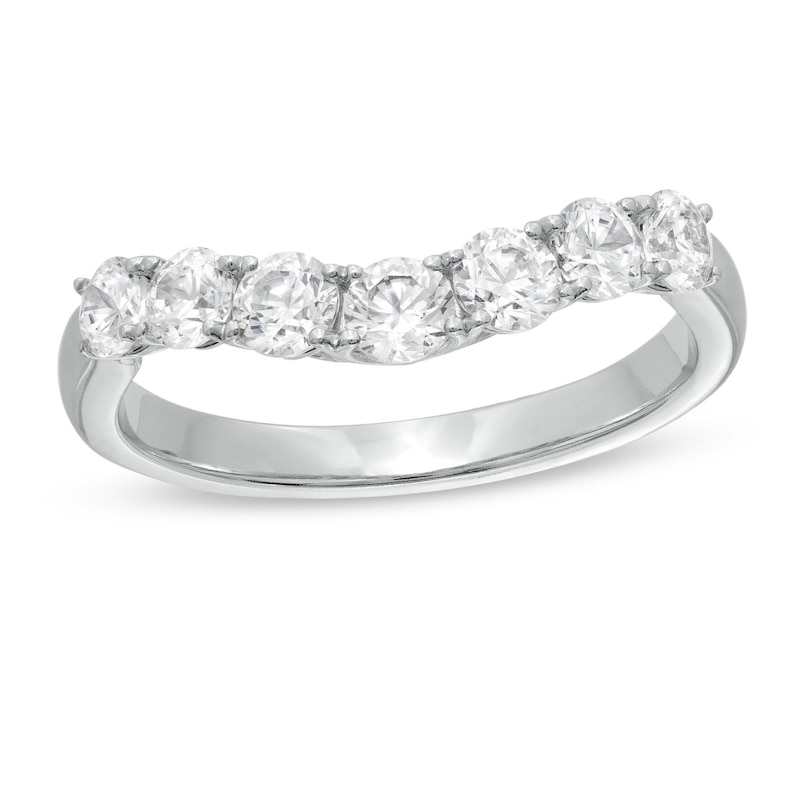 Main Image 1 of 1 CT. T.W. Certified Diamond Seven Stone Contour Band in 14K White Gold (I/SI2)