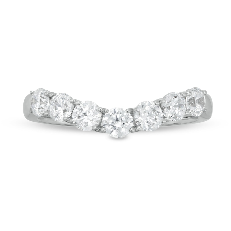 Main Image 4 of 1 CT. T.W. Certified Diamond Seven Stone Contour Band in 14K White Gold (I/SI2)