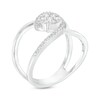 Thumbnail Image 2 of 1/3 CT. T.W. Multi-Diamond Double Bypass Loop Open Shank Ring in Sterling Silver