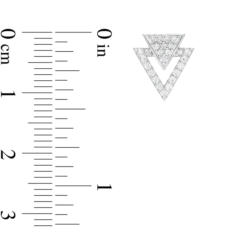 1/4 CT. T.W. Diamond Double Triangle Stud Earrings in 10K White Gold