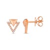 Thumbnail Image 1 of 1/10 CT. T.W. Diamond Double Triangle Stud Earrings in Sterling Silver with 14K Rose Gold Plate