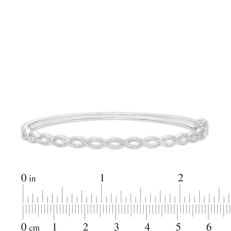 Main Image 3 of 5/8 CT. T.W. Diamond Infinity Twist Bangle in Sterling Silver