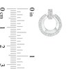 Thumbnail Image 3 of 1/3 CT. T.W. Diamond Circle Doorknocker Drop Earrings in Sterling Silver