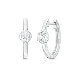 1/4 CT. T.W. Diamond Solitaire Hoop Earrings in Sterling Silver