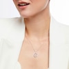 Thumbnail Image 2 of 1/3 CT. T.W. Diamond Butterfly Dangle Circle Drop Pendant in Sterling Silver
